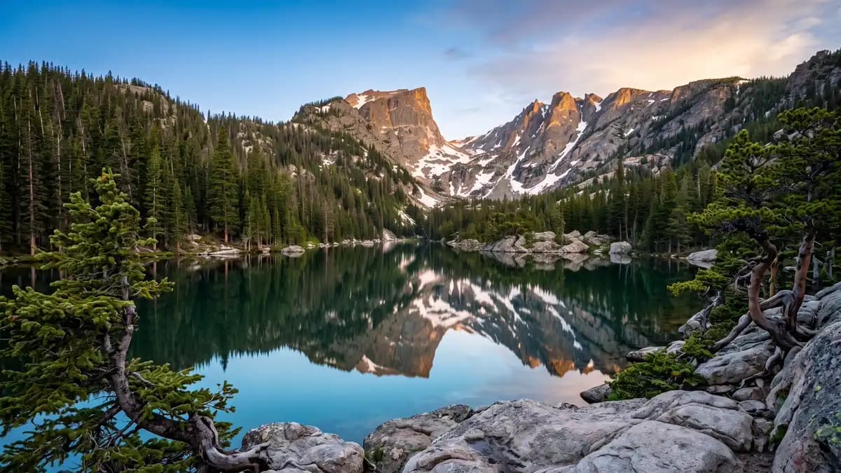 Dream Lake and Hallett Peak in Rocky Mountain National Park